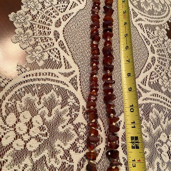 Polish Brown Amber Beaded Necklace - Picture 3 of 3